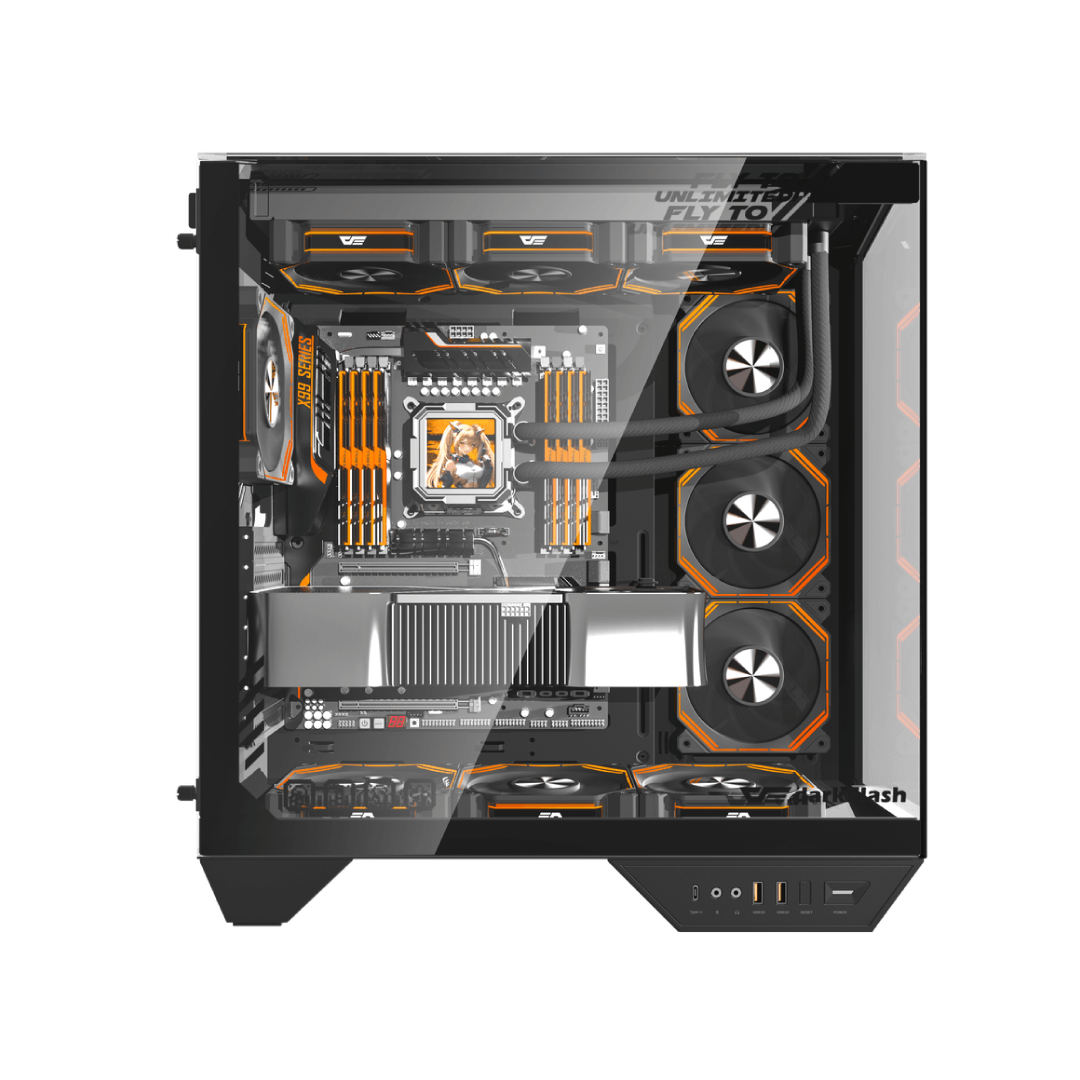 DarkFlash ARCEE DY470 Black Full‑Tower ATX Gaming PC Case 3