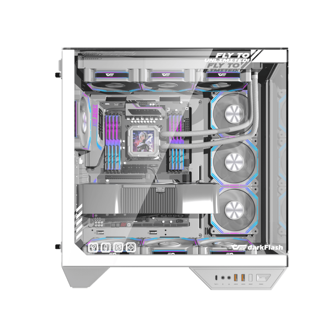 DarkFlash ARCEE DY470 White Full‑Tower ATX Gaming PC Case 2