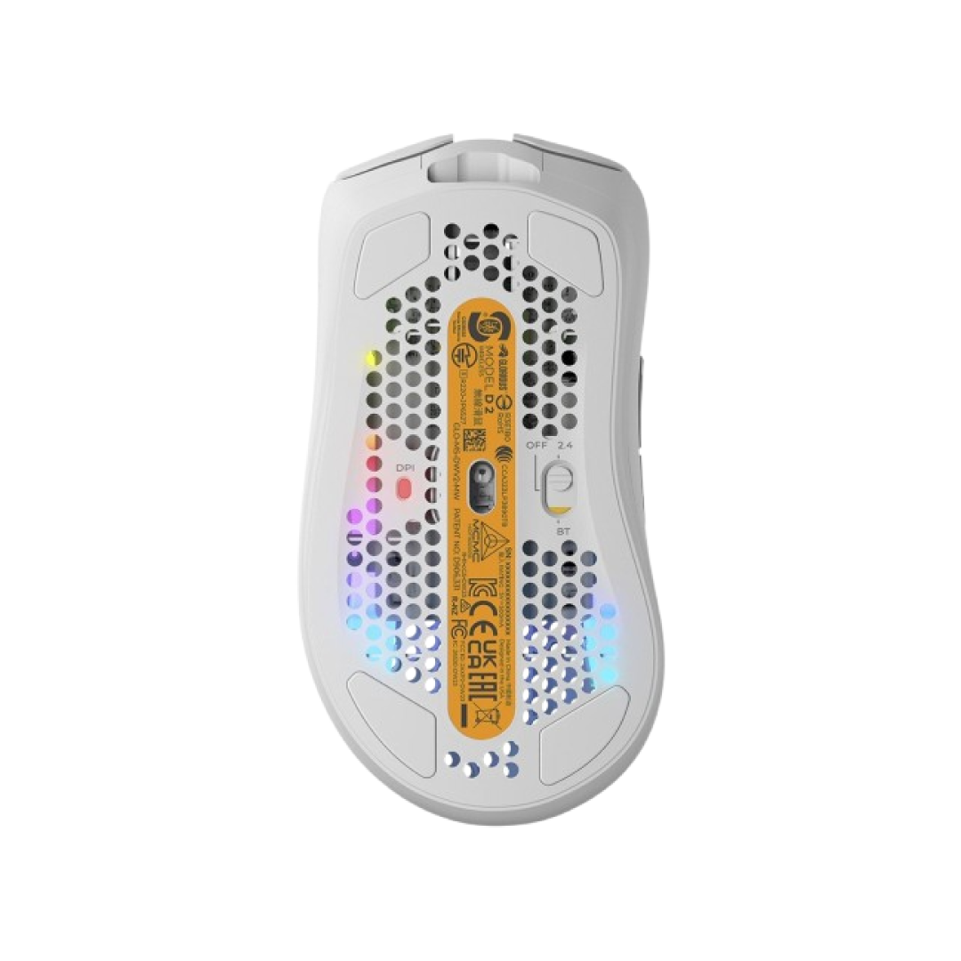 Glorious Model D 2 Wireless Matte White Gaming Mouse (GLO-MS-DWV2-MW) 7