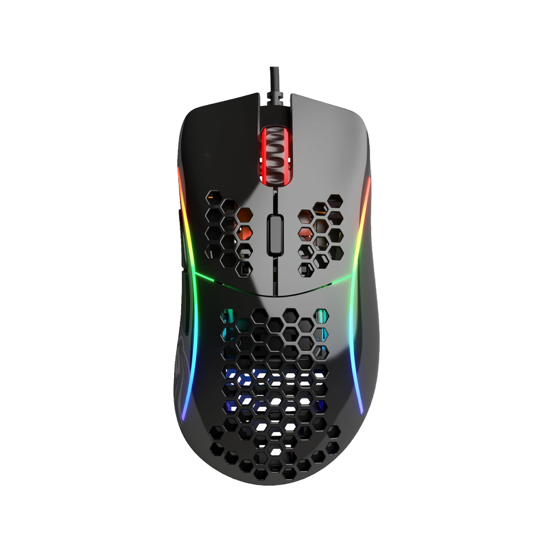 Glorious Model D Glossy Black Gaming Mouse (GD-GBLACK) Ergonomic Lightweight RGB Mouse