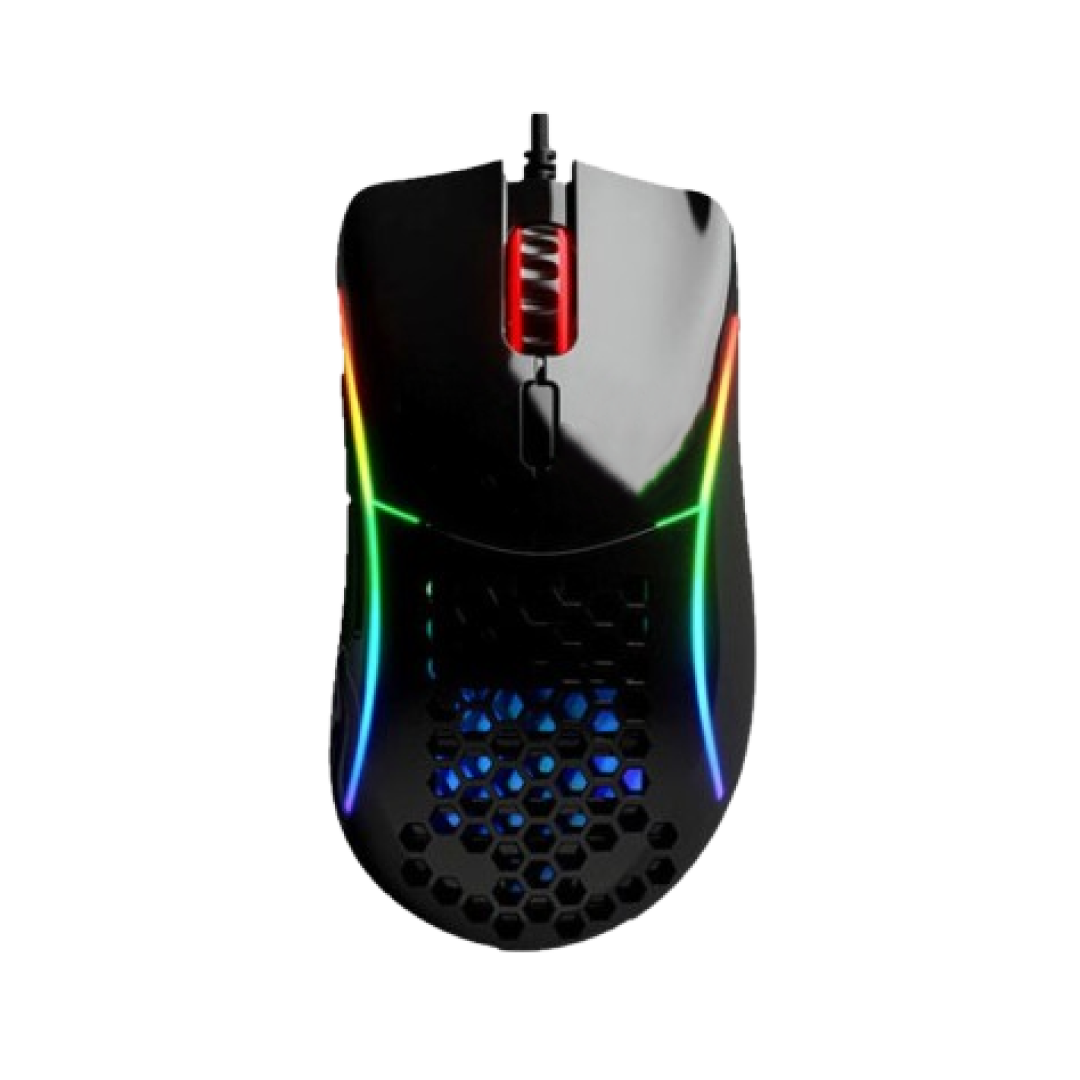 Glorious Model D Minus Glossy Black Gaming Mouse (GLO-MS-DM-GB) Ultra-Light Ergonomic RGB Mouse