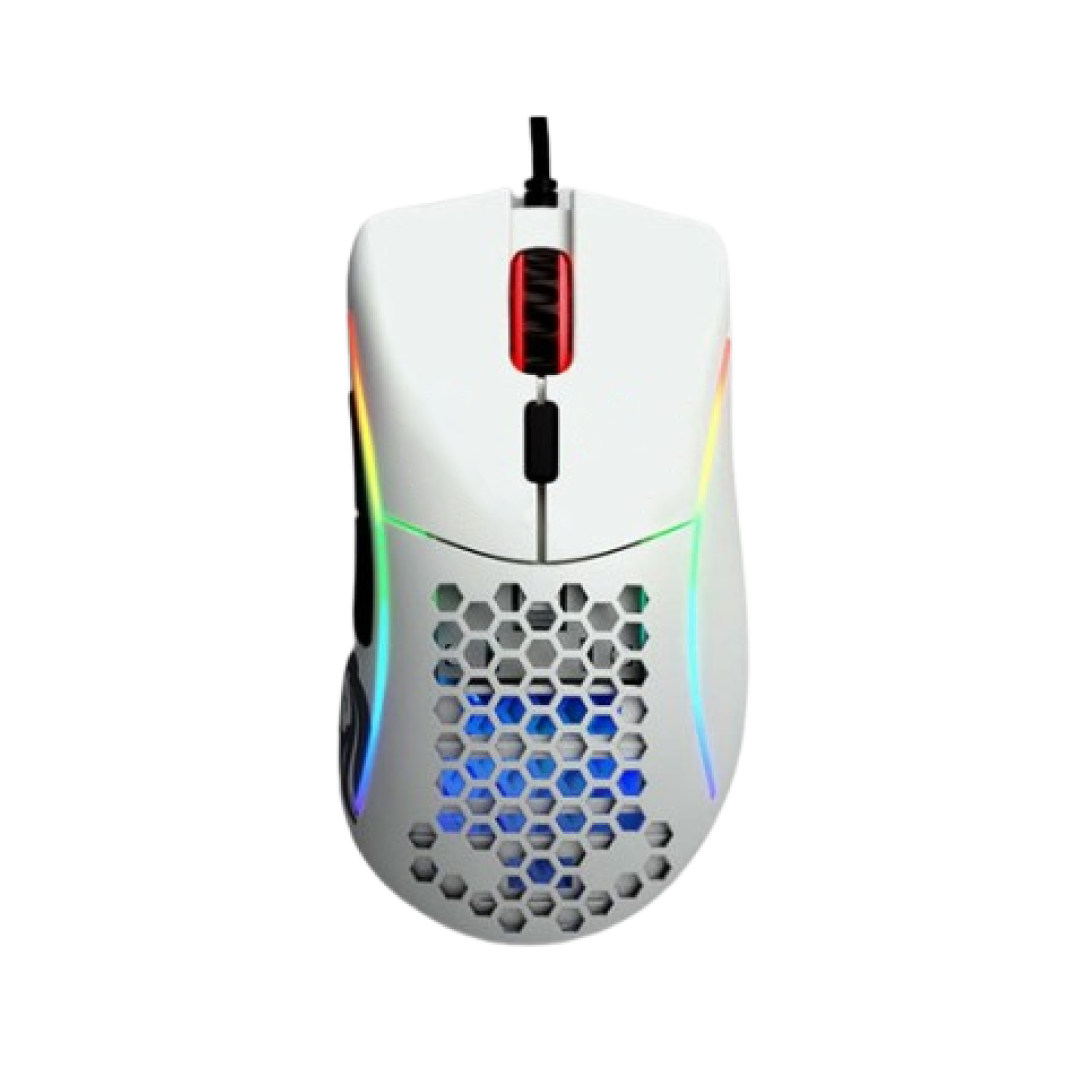 Glorious Model D Matte White Gaming Mouse (GD-WHITE) Ultra-Light Ergonomic RGB Mouse