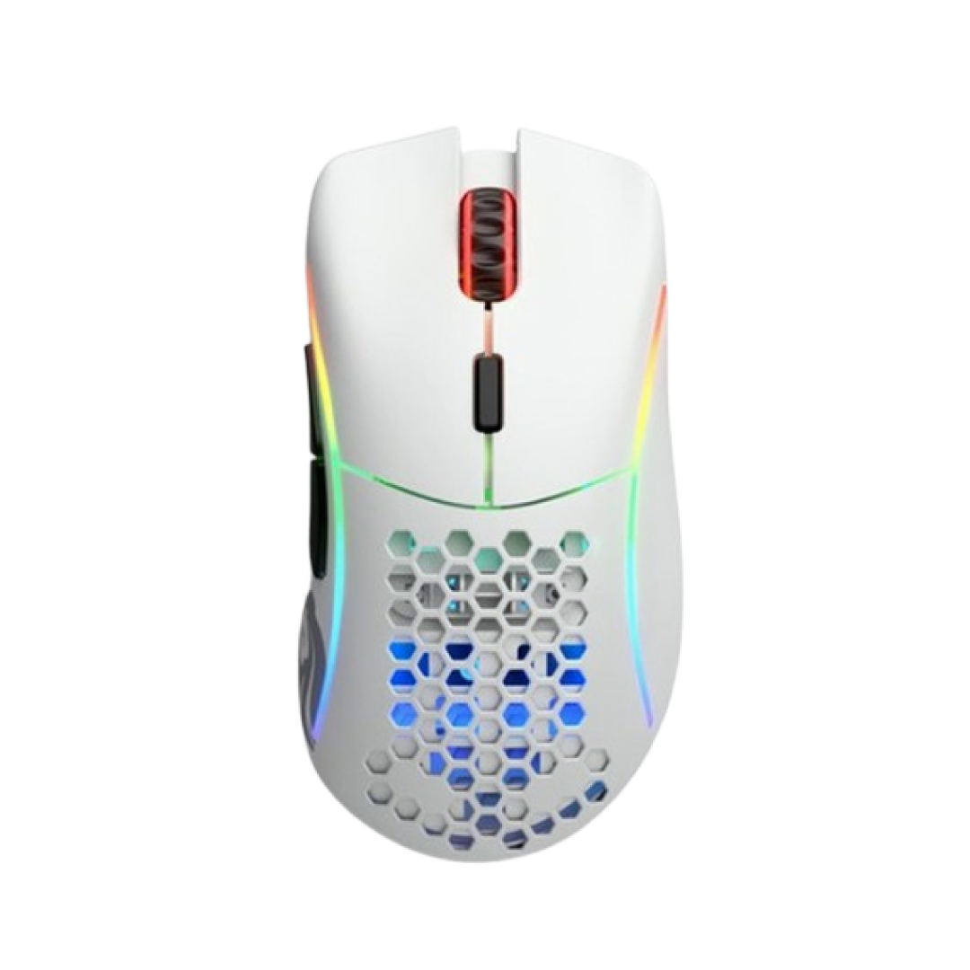 Glorious Model D Wireless Matte White Gaming Mouse (GLO-MS-DW-MW) Ultra-Light Ergonomic RGB