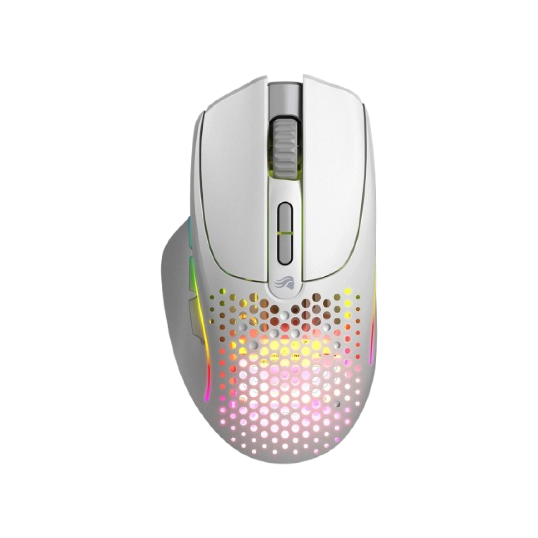 Glorious Model I 2 Wireless Matte White Gaming Mouse (GLO-MS-IWV2-MW) Ultra-Light 75g RGB 9-Button Mouse