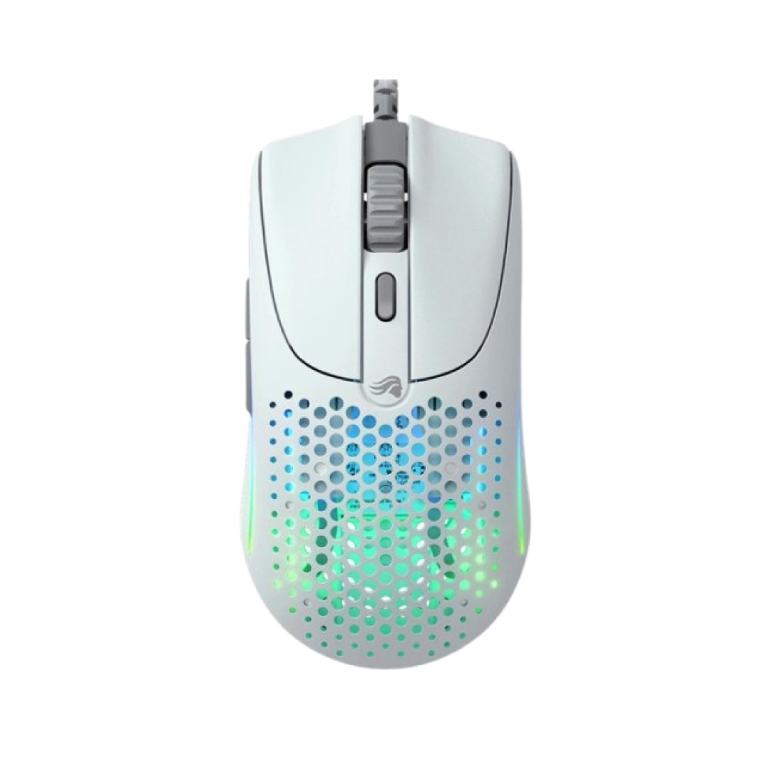 Glorious Model O 2 Wired Matte White Gaming Mouse (GLO-MS-OV2-MW) Ultra-Light FPS RGB Mouse