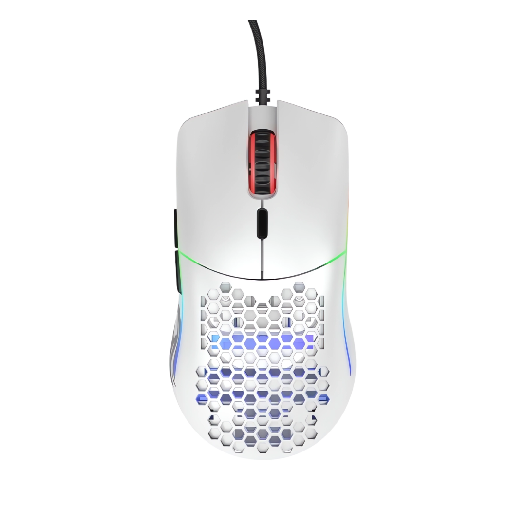 Glorious Model O Matte White Gaming Mouse (GO-White) Ultra-Light 67g RGB Honeycomb Mouse