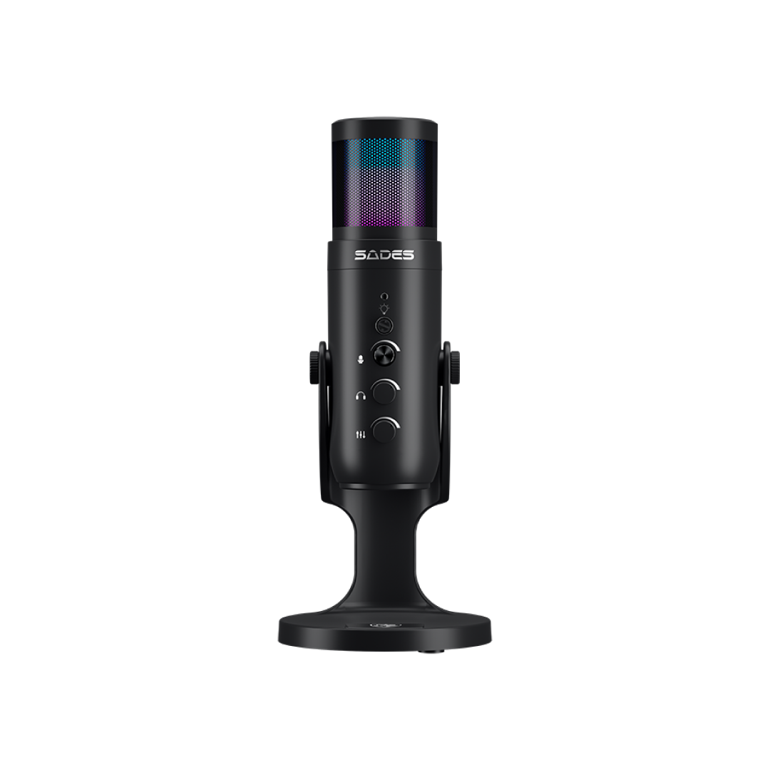 SADES Otus SW-MC04 Black USB Gaming Microphone – Cardioid / Noise Reduction / One-Touch Mute / Boom Arm / Streaming Mic