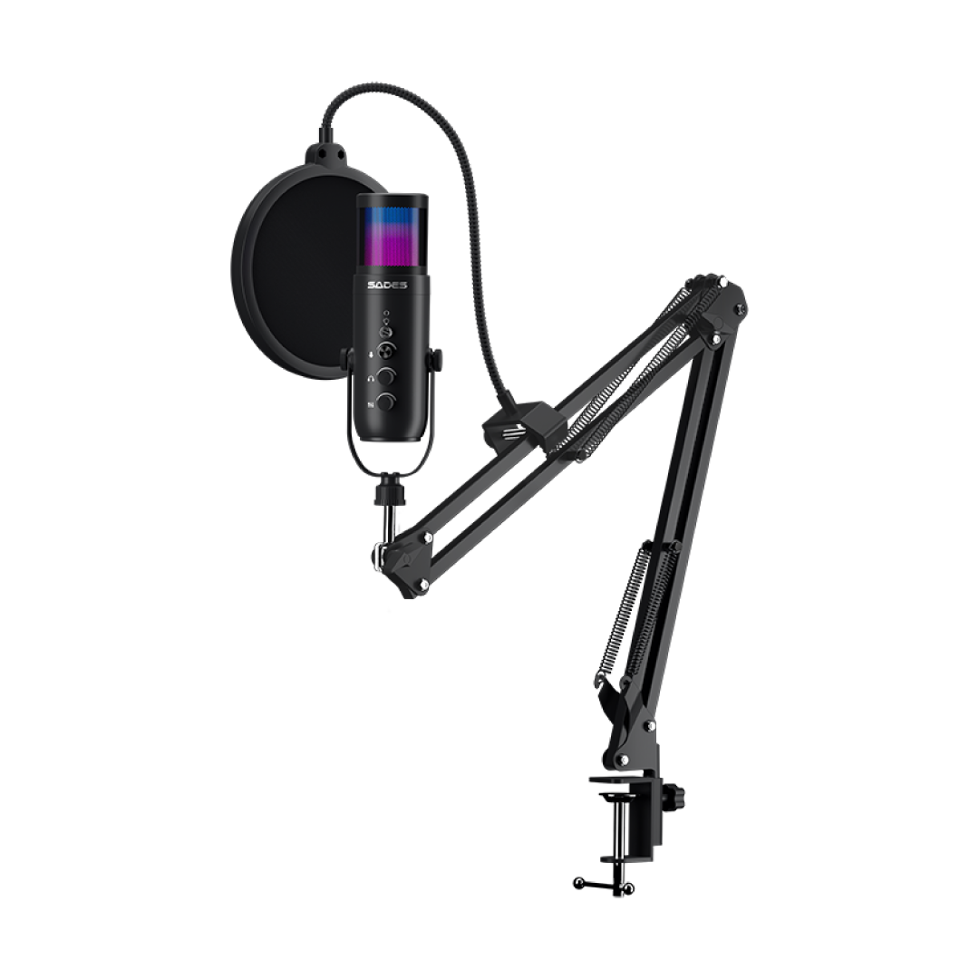 SADES Otus SW-MC04 Black USB Gaming Microphone – Cardioid / Noise Reduction / One-Touch Mute / Boom Arm / Streaming Mic 6