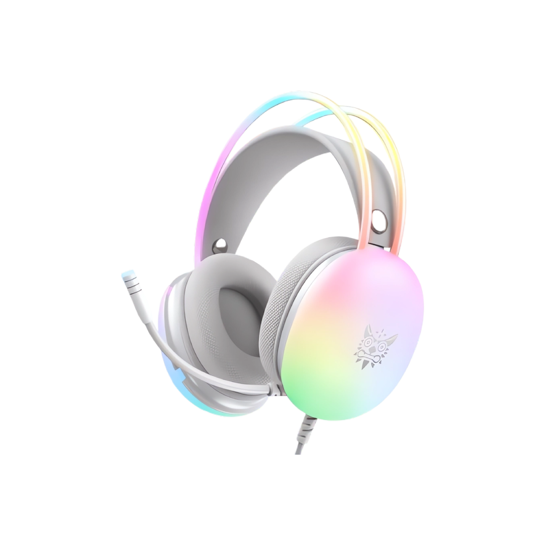 ONIKUMA X25 RGB Gaming Headset – White Edition
