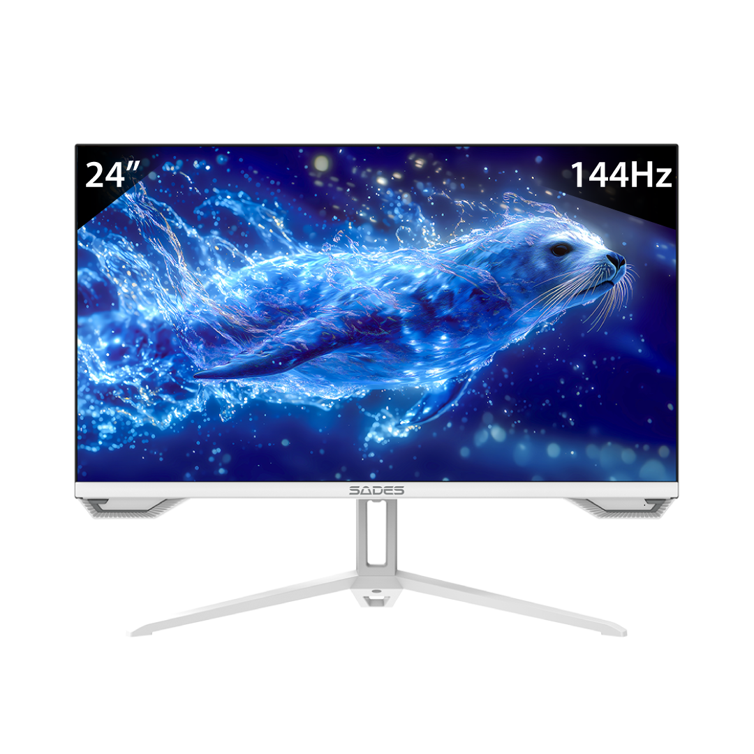 SADES SL-Sealion 24” Pro FHD Gaming Monitor – 144Hz / 1ms MPRT / IPS Panel / Adaptive Sync / HDR / White Edition