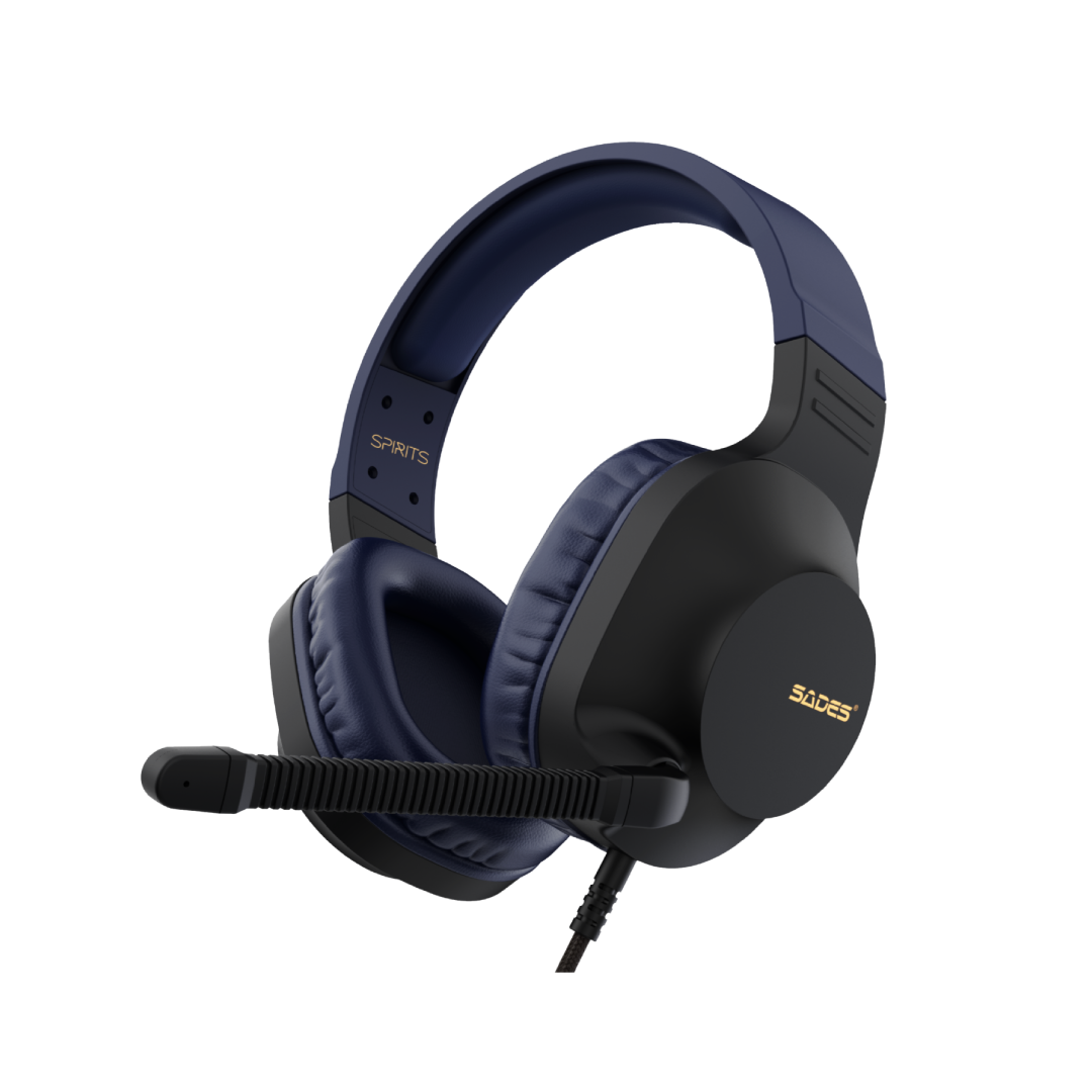 SADES Spirit SA-721 Gold Gaming Headset – 50mm Drivers / Stereo Sound / Noise Cancelling Mic / 3.5mm / Lightweight Design
