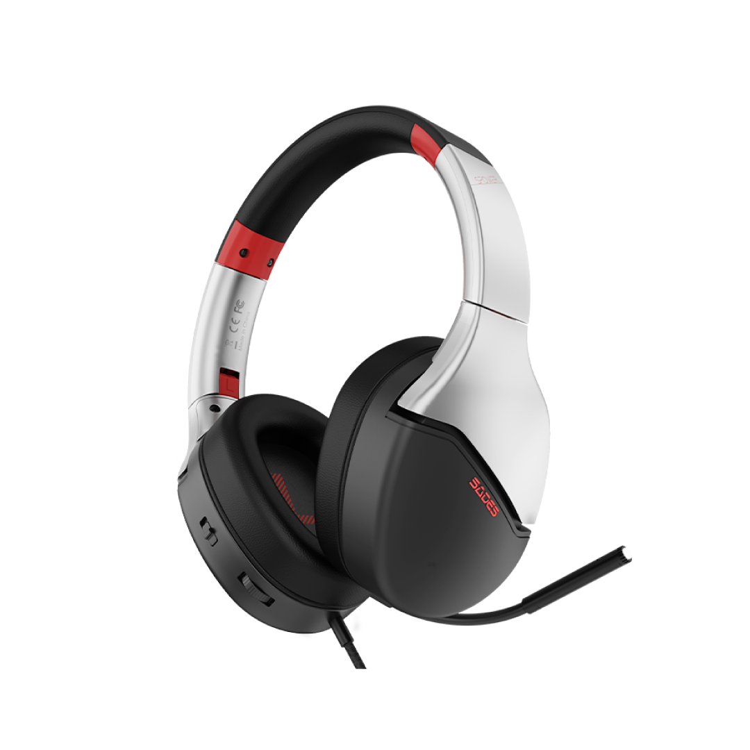 SADES SPower SA-725 Silver Gaming Headset – 40mm Drivers / Stereo Sound / Noise Cancelling Mic / Foldable Design / 3.5mm Multi-Platform 2