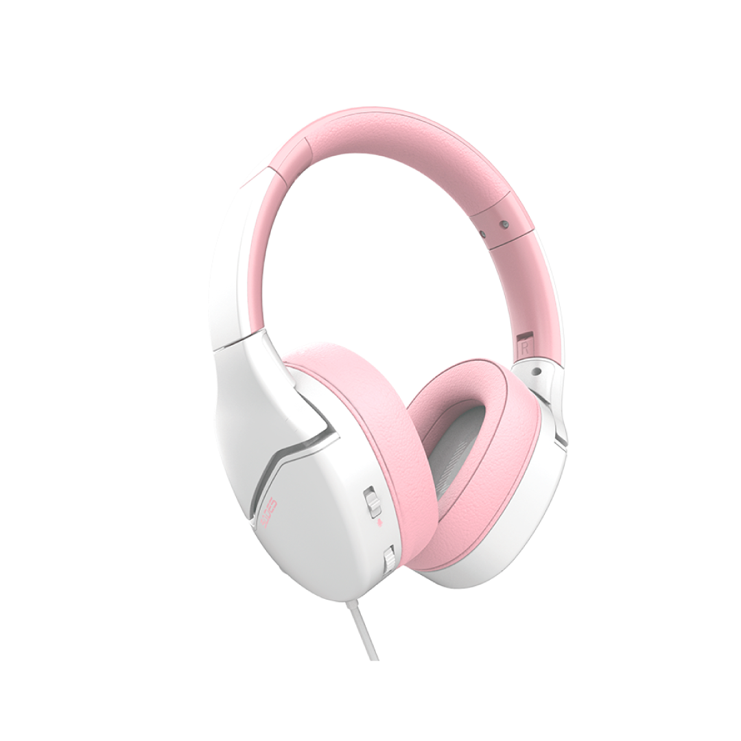SADES SPower SA-725 White Gaming Headset – 40mm Drivers / Stereo Sound / Noise Cancelling Mic / Foldable Design / 3.5mm Multi-Platform
