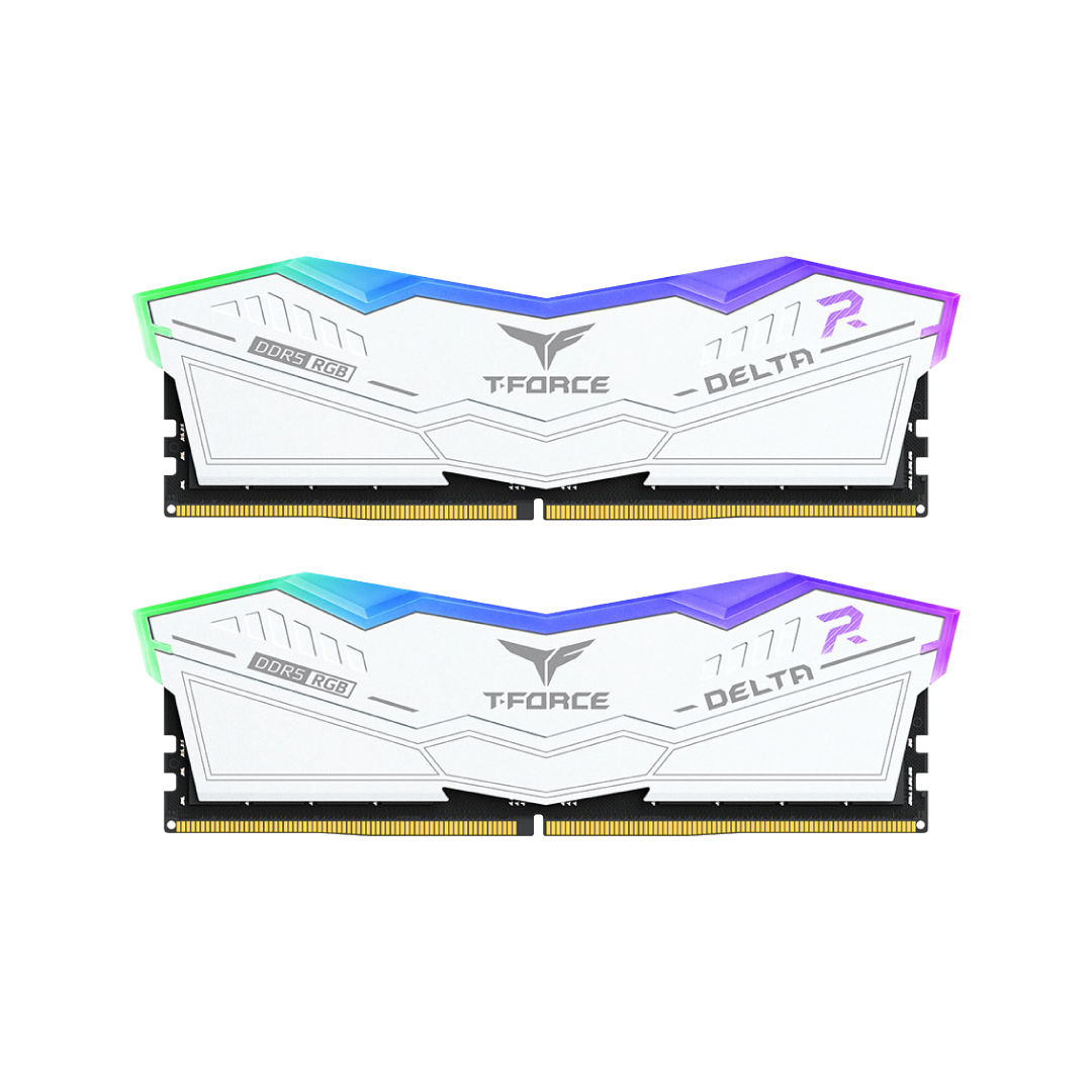 TeamGroup T-Force Delta RGB DDR5 64GB (2×32GB) 6000MHz White Gaming RAM