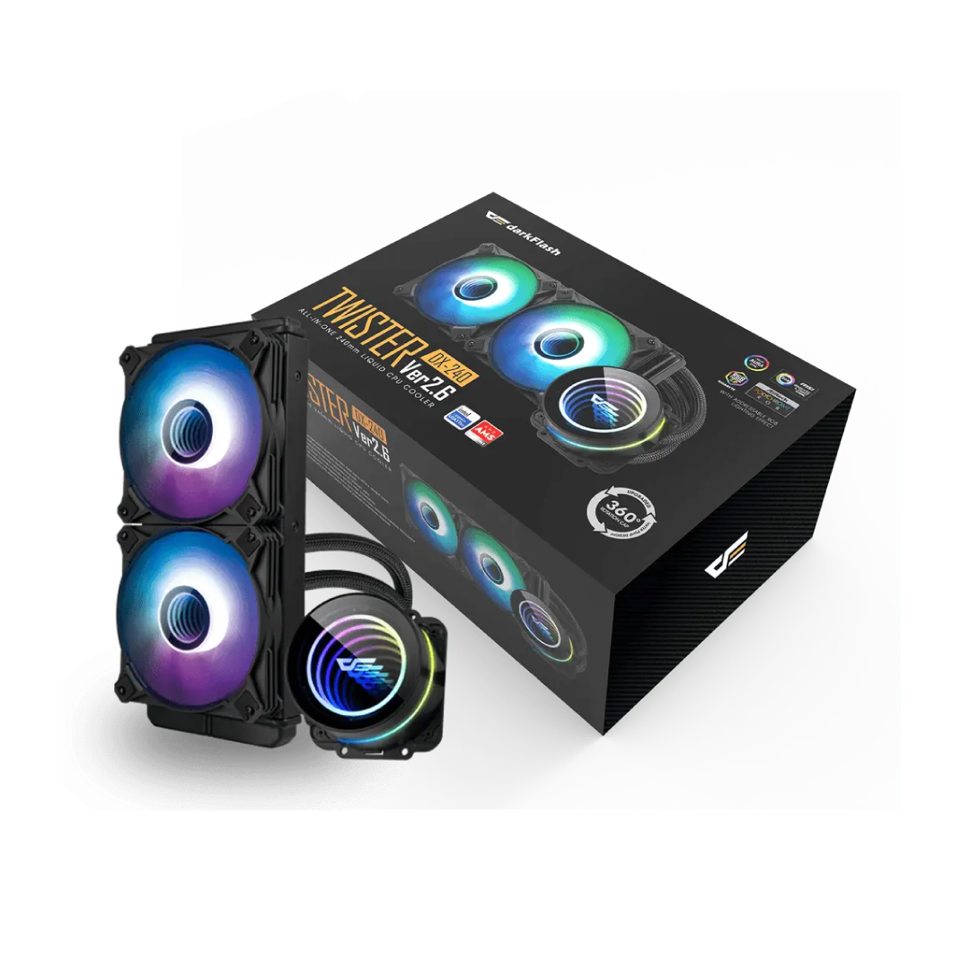DarkFlash Twister DXV2.6 240 Black ARGB 240mm All‑in‑One Liquid CPU Cooler