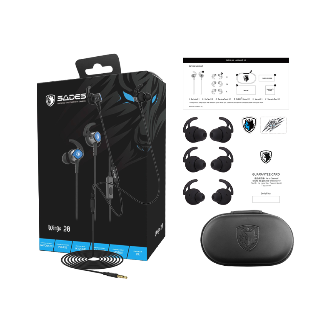 SADES Wings 20 SA-606 – Gaming In-Ear Earphones (SKU: SA-606) 9