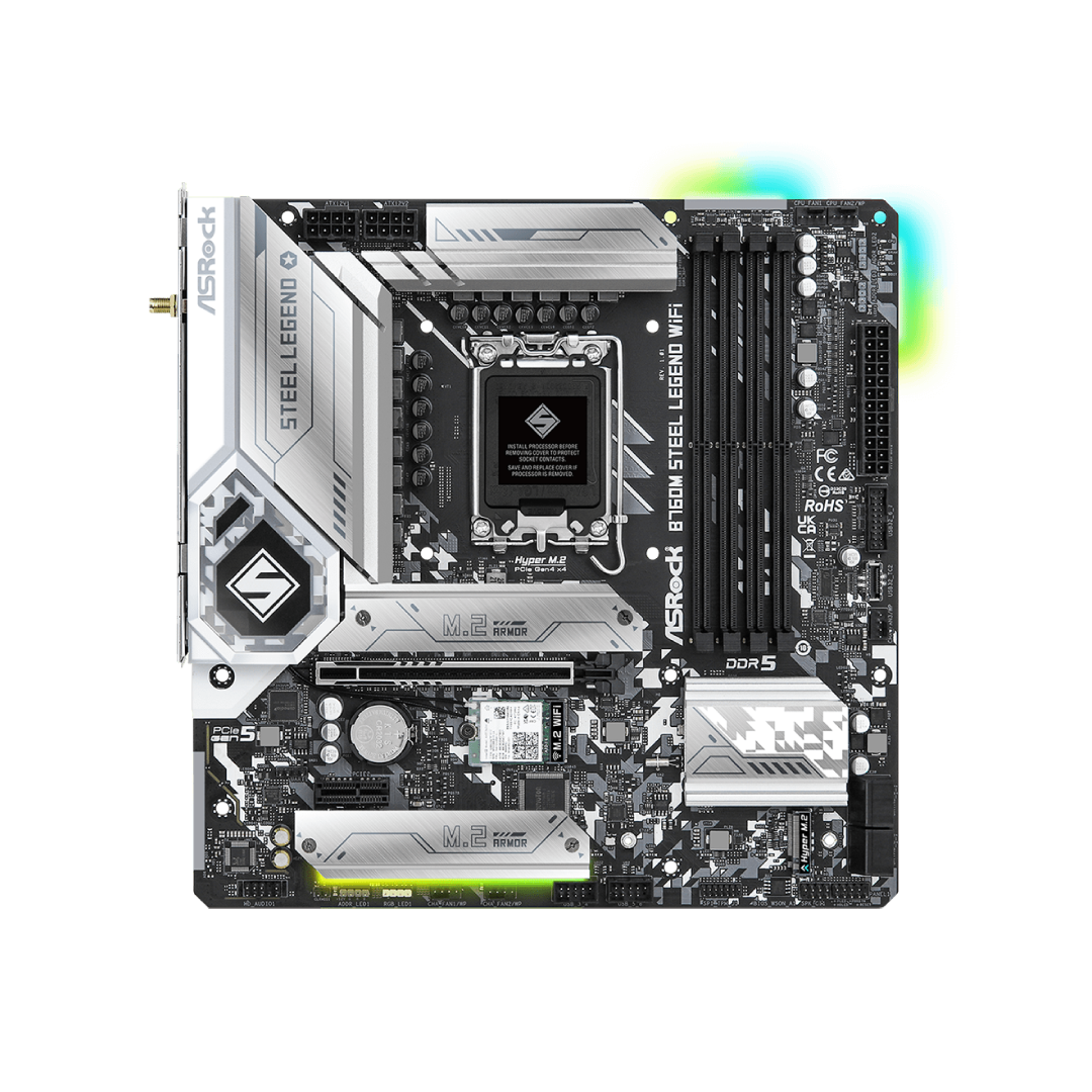 ASRock B760M Steel Legend WiFi DDR5 Micro-ATX Motherboard 2