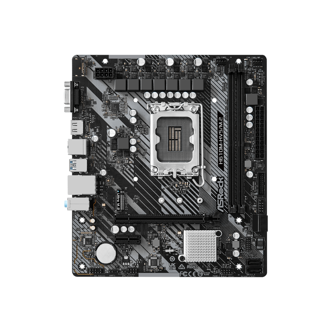 ASRock H610M-HVS DDR4 Micro-ATX Motherboard 1