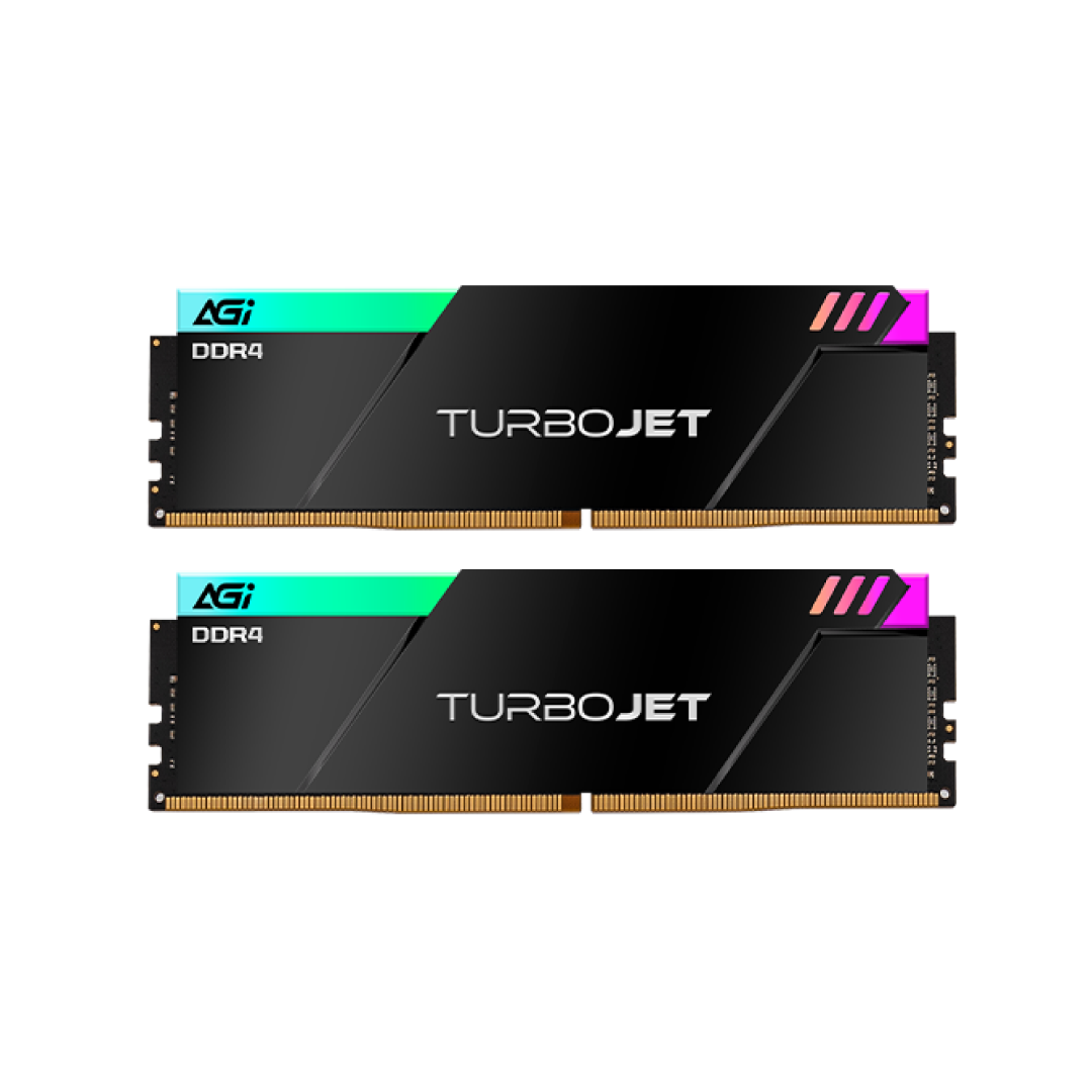 AGI TurboJet RGB 16GB (2×8GB) DDR4 3600MHz Gaming RAM Black