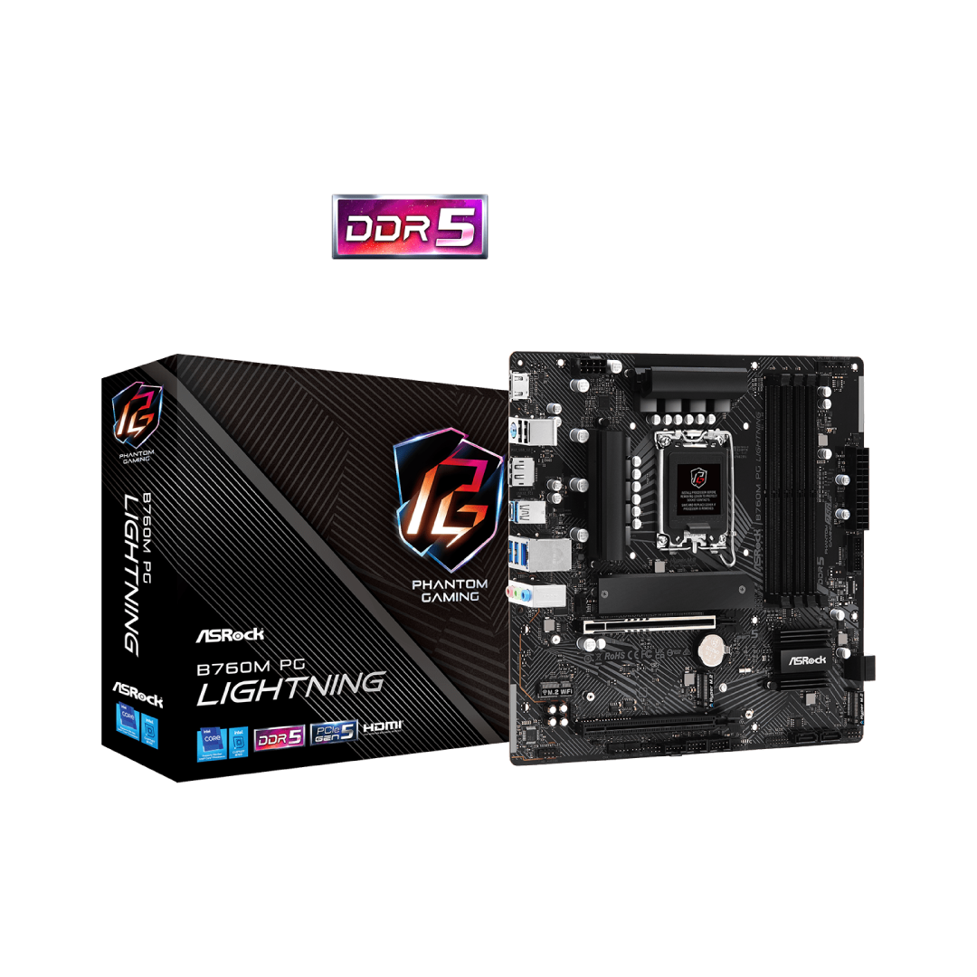 ASRock B760M PG Lightning DDR5 Micro-ATX Motherboard