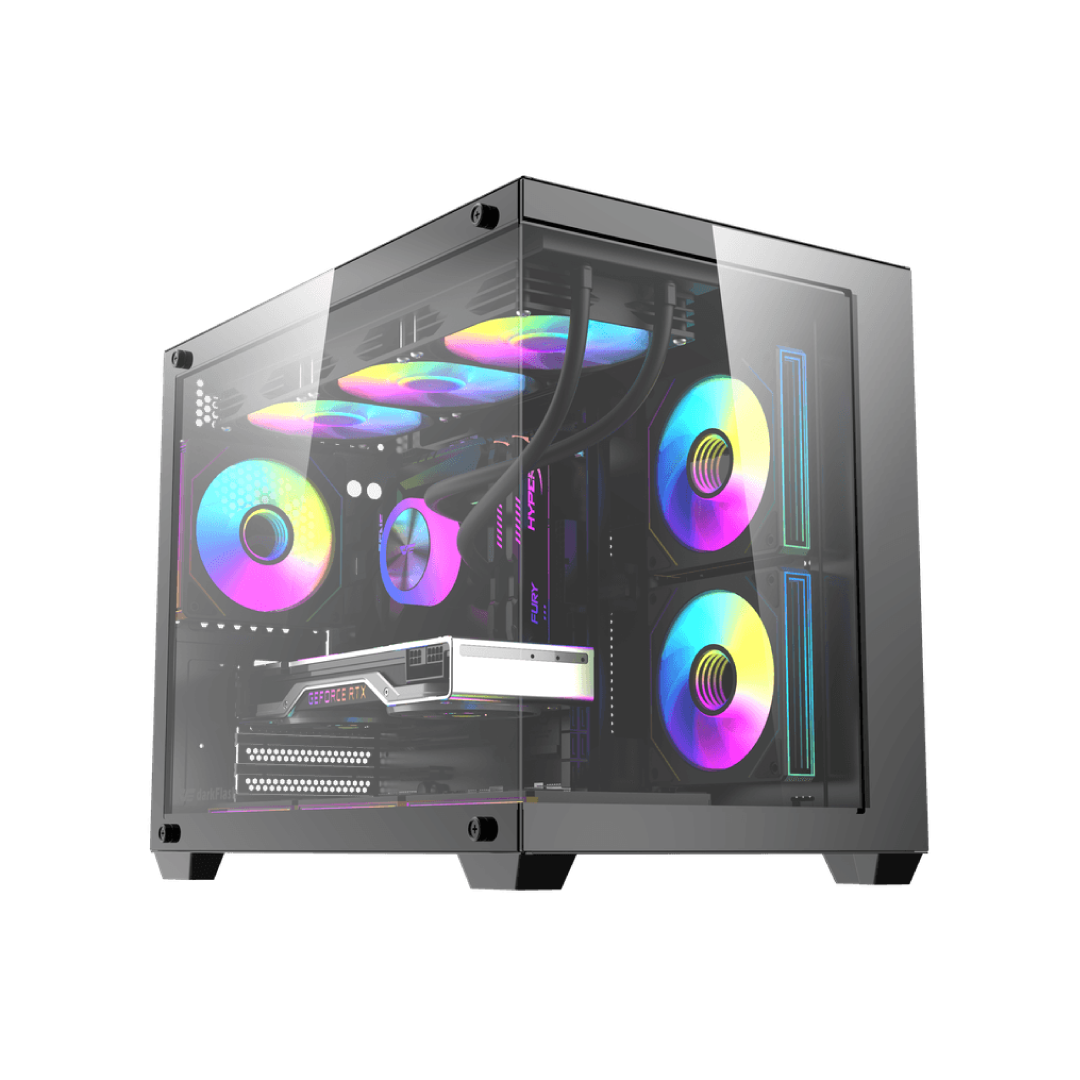 DarkFlash B275 PRO+ Black Gaming Case + 650W PSU + 6 ARGB Fans