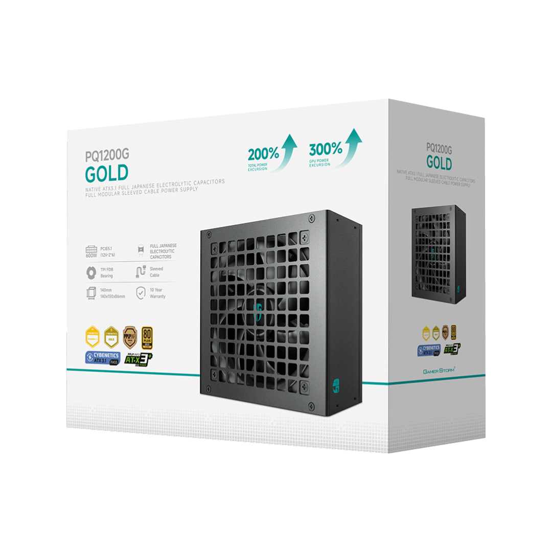 DeepCool PQ1200G 1200W 80+ Gold Fully Modular ATX 3.1 PCIe 5.1 Power Supply (UK Version)