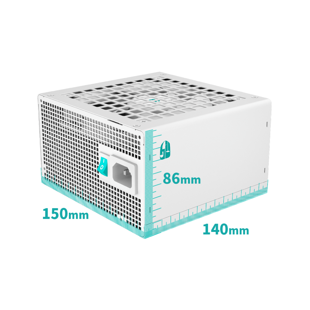 DeepCool PQ1200G White 1200W ATX 3.1 PCI-E 5.1 80 PLUS Gold Fully Modular Power Supply 4
