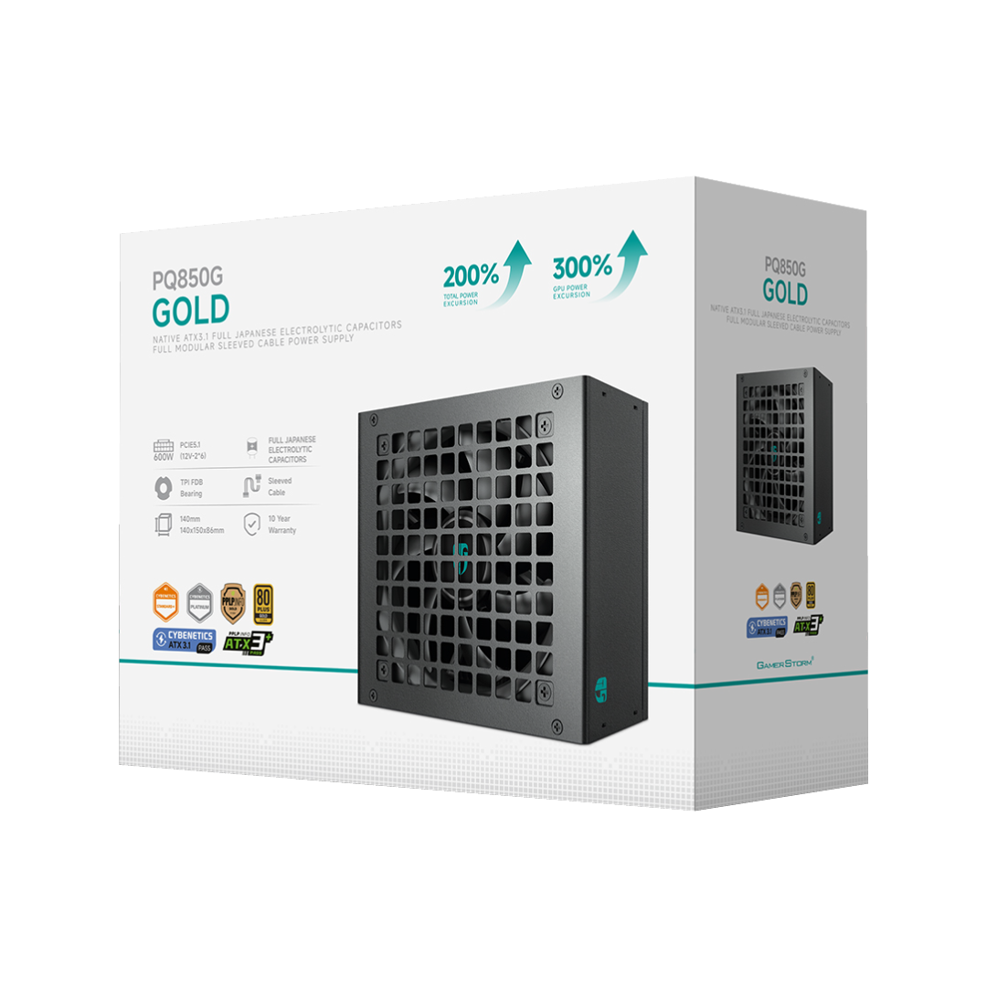 DeepCool PQ850G 850W ATX 3.1 PCI-E 5.1 80 PLUS Gold Fully Modular Power Supply