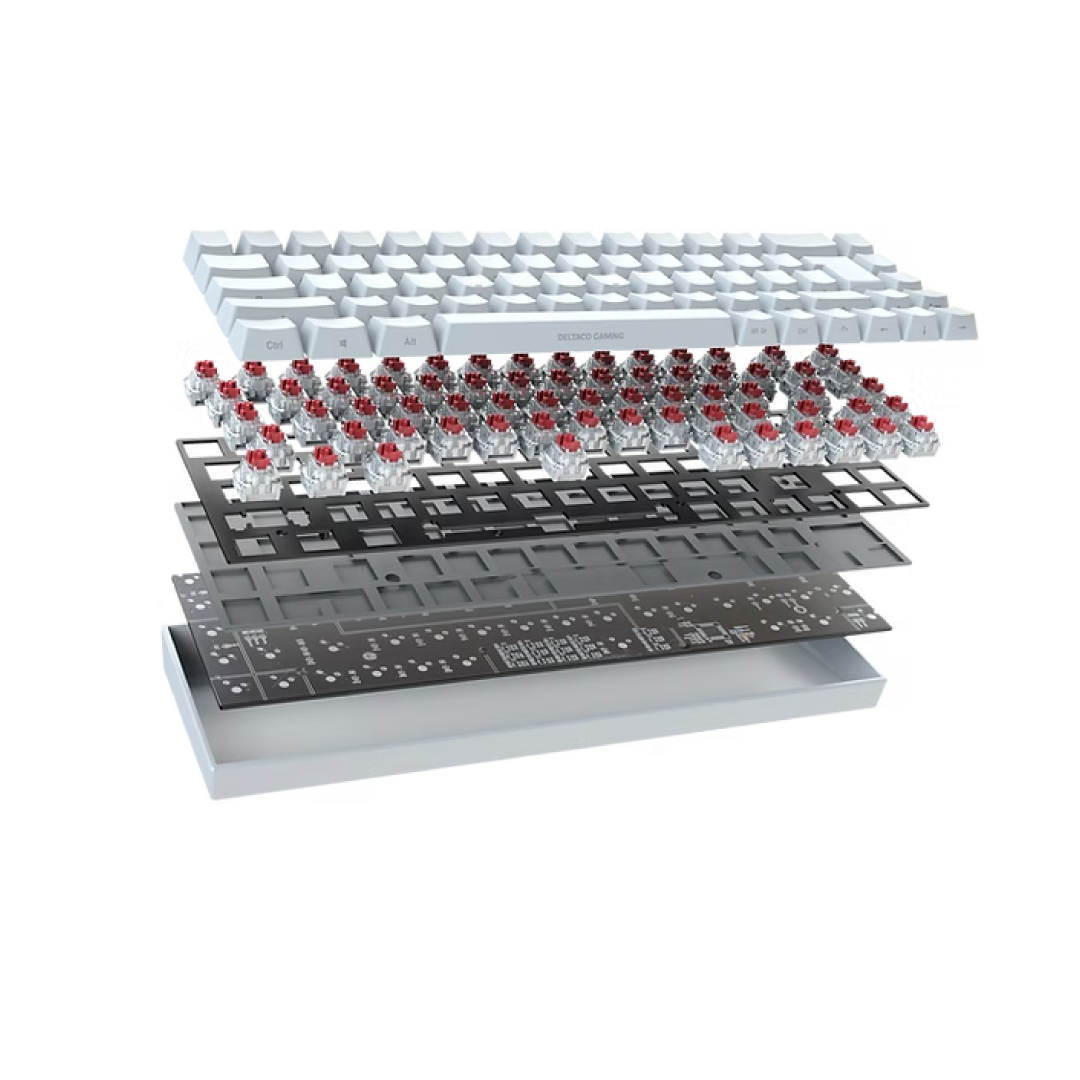Deltaco DK440R GAM-100-UK Wireless 65% Mechanical Gaming Keyboard (RGB, Kailh Red) 4