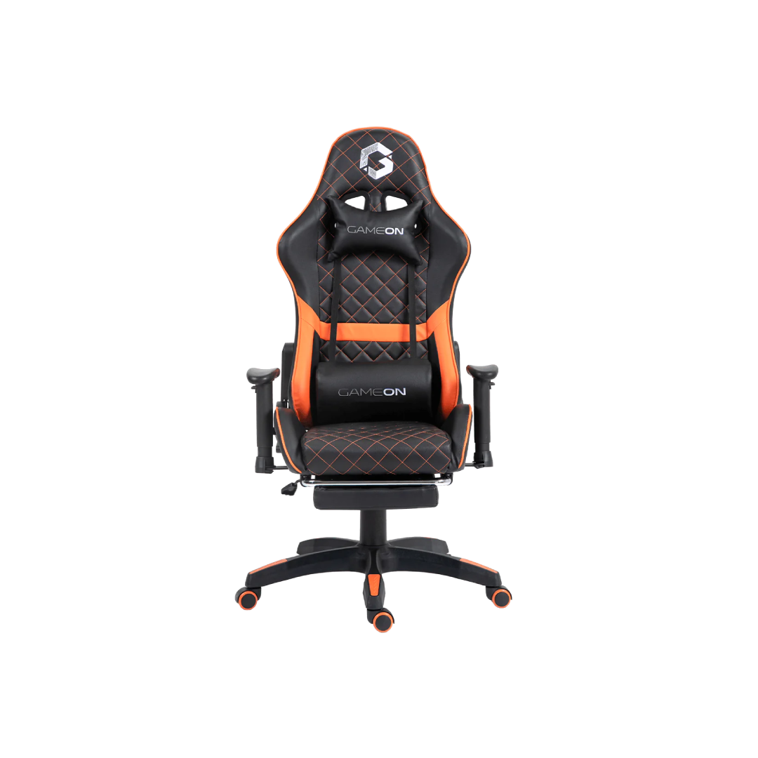 Gameon GO-BC4D-BO Ergonomic Gaming Chair with Footrest (Orange/Black)