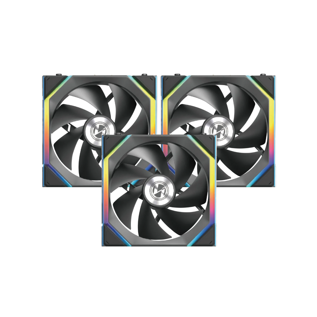 Lian Li UNI FAN TL LCD 120 Wireless Black – 3 Pack Reverse Blade – ARGB PWM – LCD Screen – 120mm / 28mm Thickness / No Controller