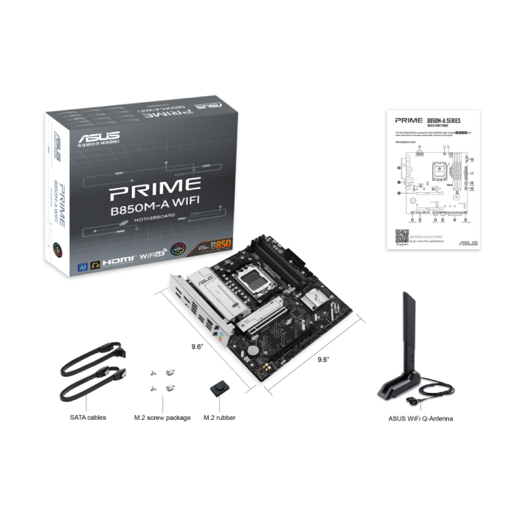 ASUS PRIME B850M-A WIFI DDR5 Micro-ATX Motherboard 7
