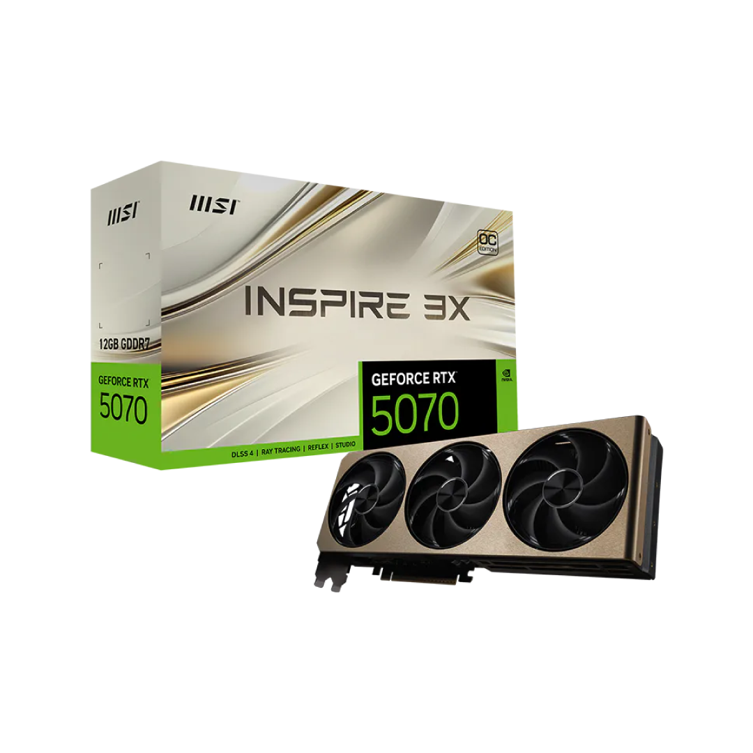 MSI GeForce RTX 5070 12G INSPIRE 3X OC – GDDR7 Gaming Graphics Card