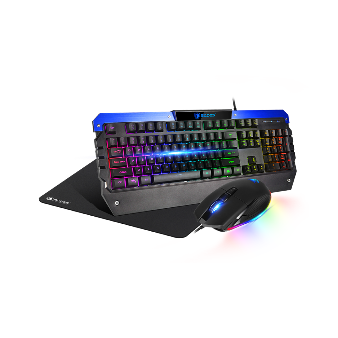 SADES Battle Ram SAB10B Gaming Combo – RGB Keyboard + Mouse + Mousepad / 4000 DPI / Membrane Keyboard