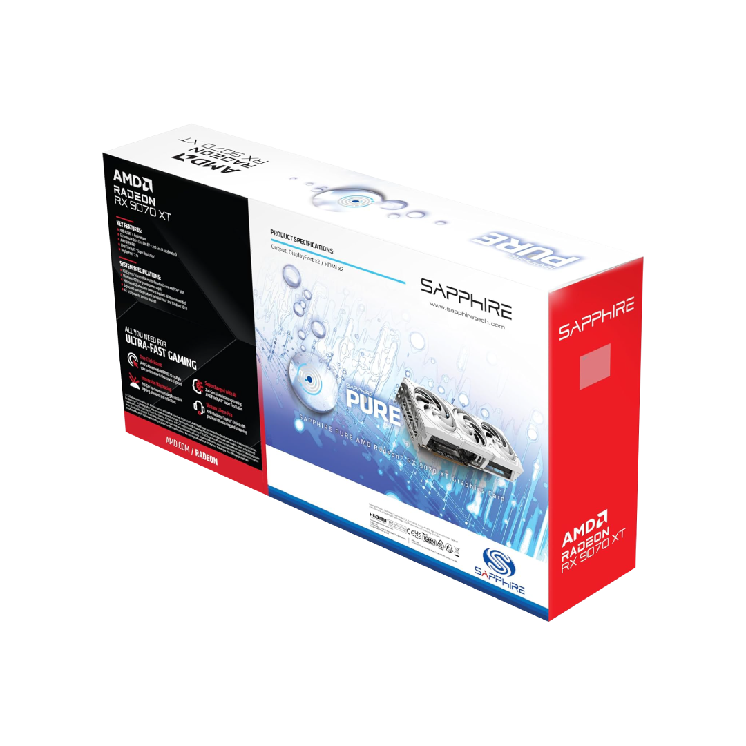 SAPPHIRE PURE AMD Radeon™ RX 9070 XT Gaming OC 16GB GDDR6 – White Edition 6