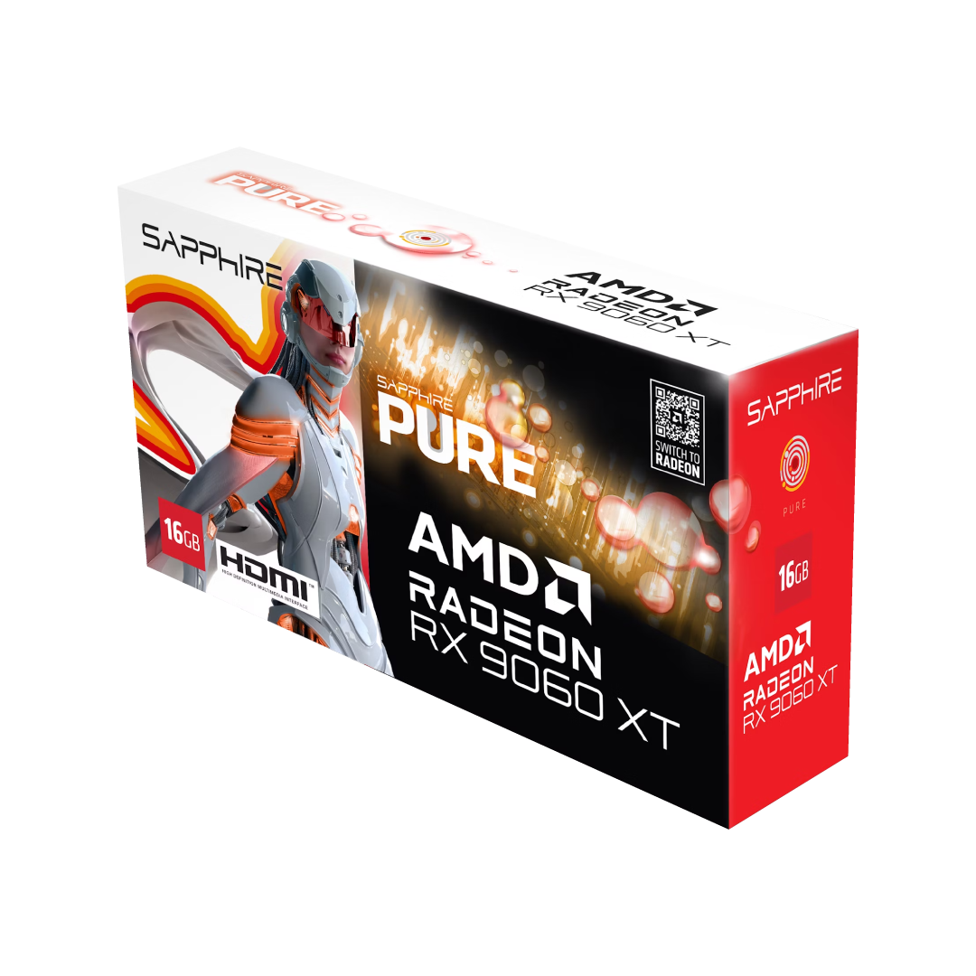 SAPPHIRE PURE AMD Radeon™ RX 9060 XT Gaming OC 16GB GDDR6 Graphics Card 6