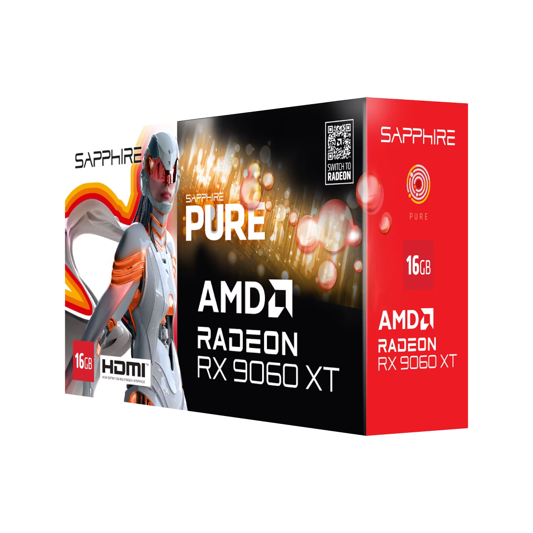 SAPPHIRE PURE AMD Radeon™ RX 9060 XT Gaming OC 16GB GDDR6 Graphics Card 7