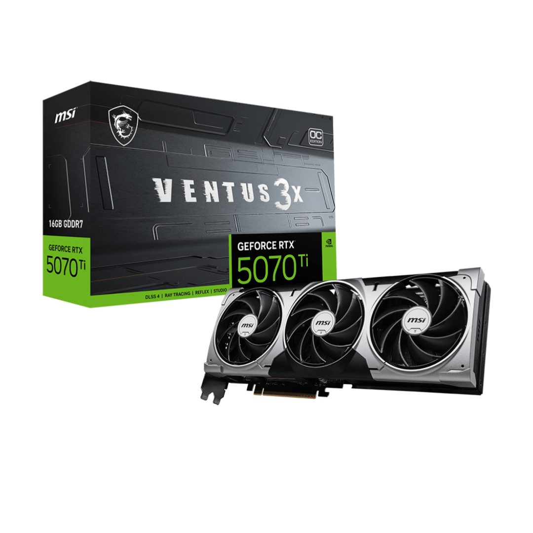 MSI GeForce RTX 5070 Ti 16G VENTUS 3X OC – GDDR7 Gaming Graphics Card