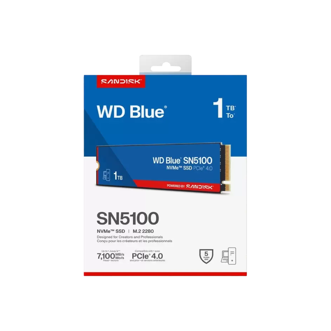 WD Blue SN5100 1TB NVMe SSD – PCIe Gen4 M.2 2280 (Up to 7100MB/s) 1