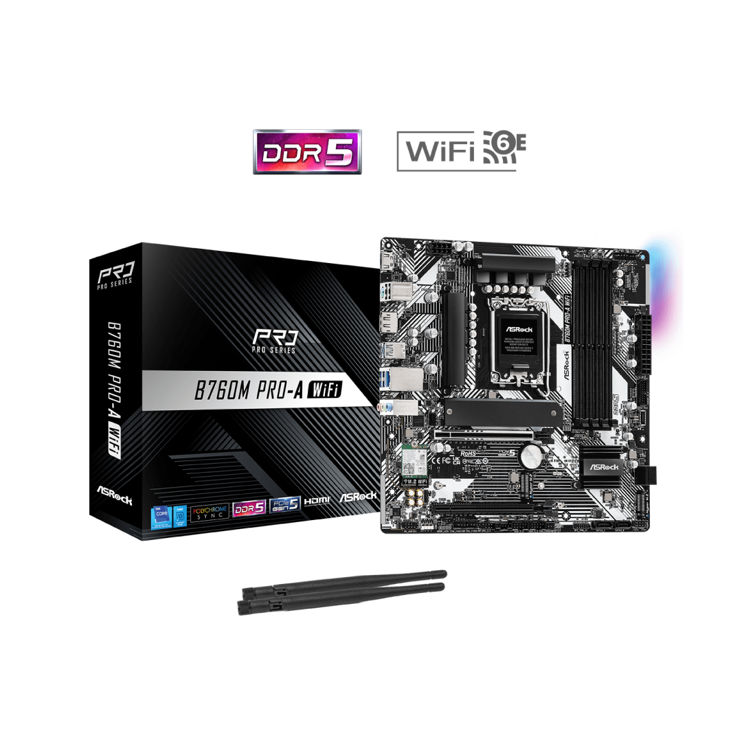 ASRock B760M PRO-A WIFI DDR5 Micro ATX Motherboard