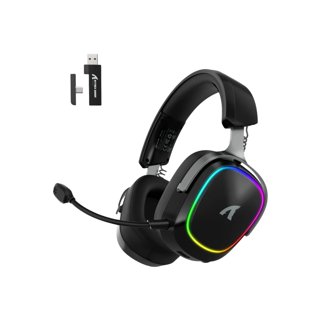 ATTACK SHARK G800 Black – Tri-Mode Wireless Gaming Headset 1