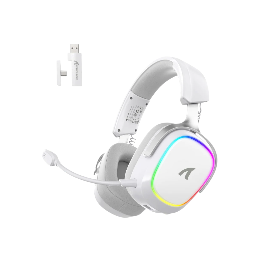 ATTACK SHARK G800 White – Tri-Mode Wireless Gaming Headset 1