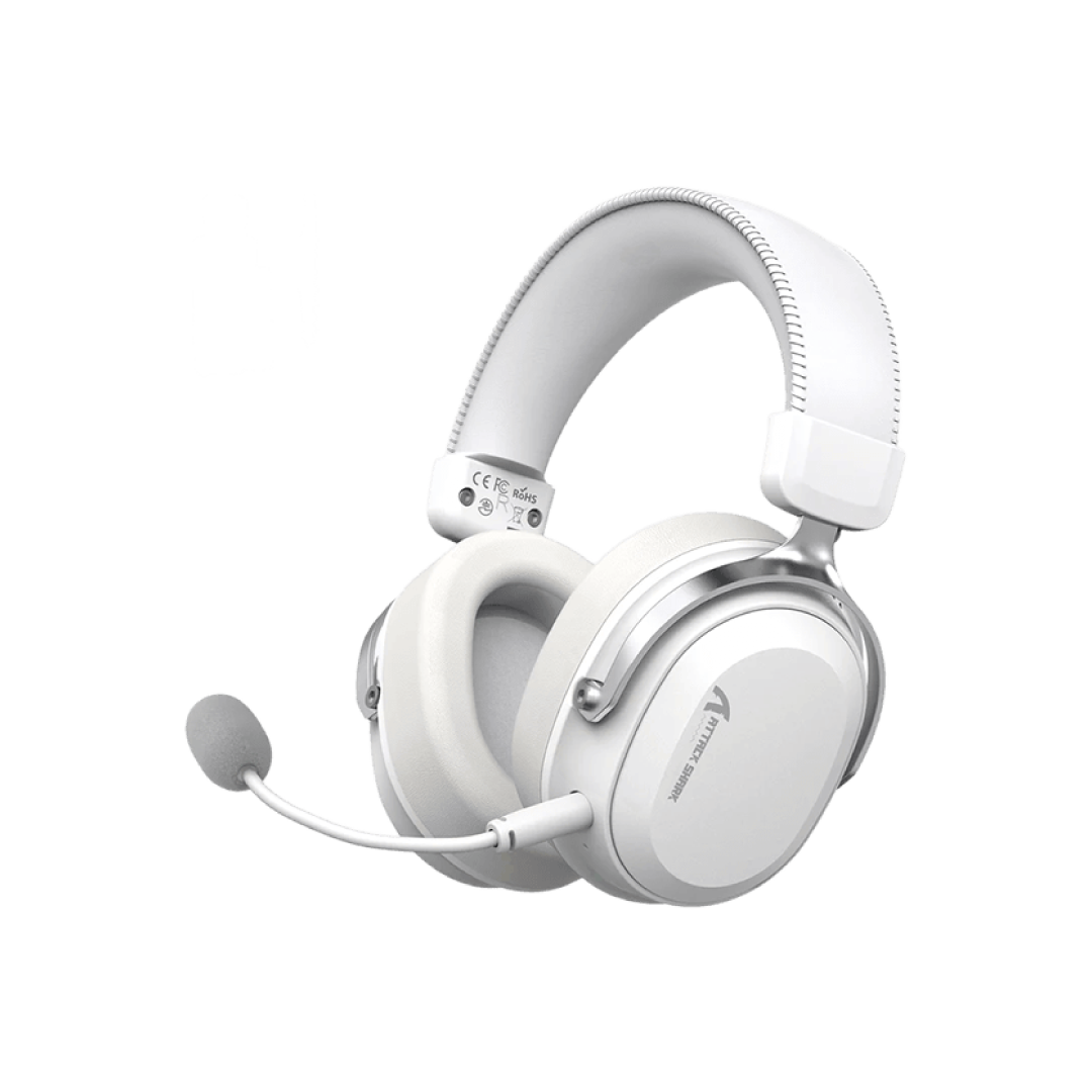 ATTACK SHARK L30 Pro White & Silver – Tri-Mode Wireless Gaming Headset 1