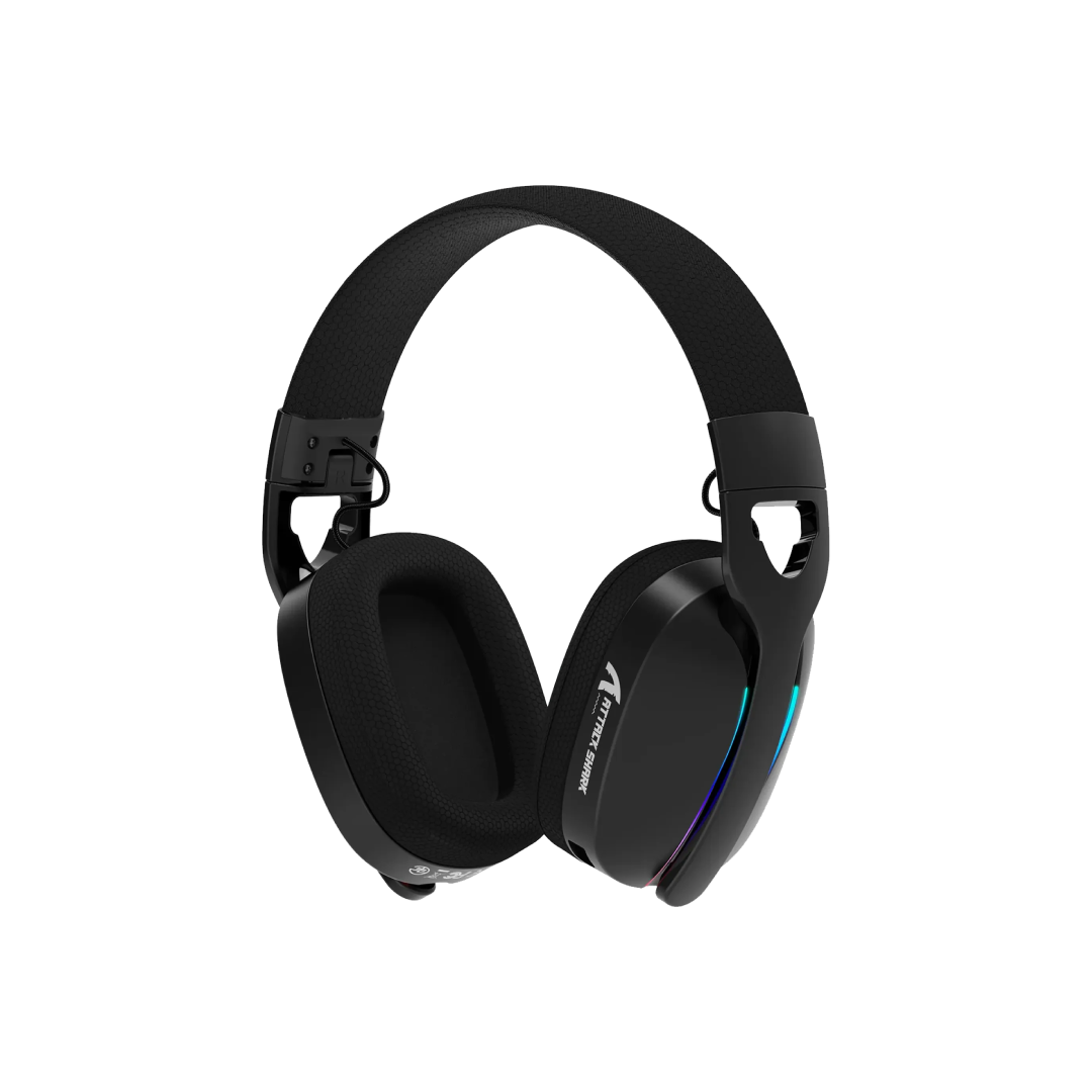 ATTACK SHARK L90 Black – Foldable RGB Tri-Mode Wireless Gaming Headset 1