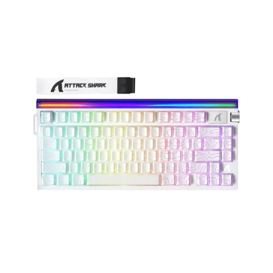 ATTACK SHARK R85 HE White Contour Line – 75% Hall Effect Magnetic Gaming Keyboard 1