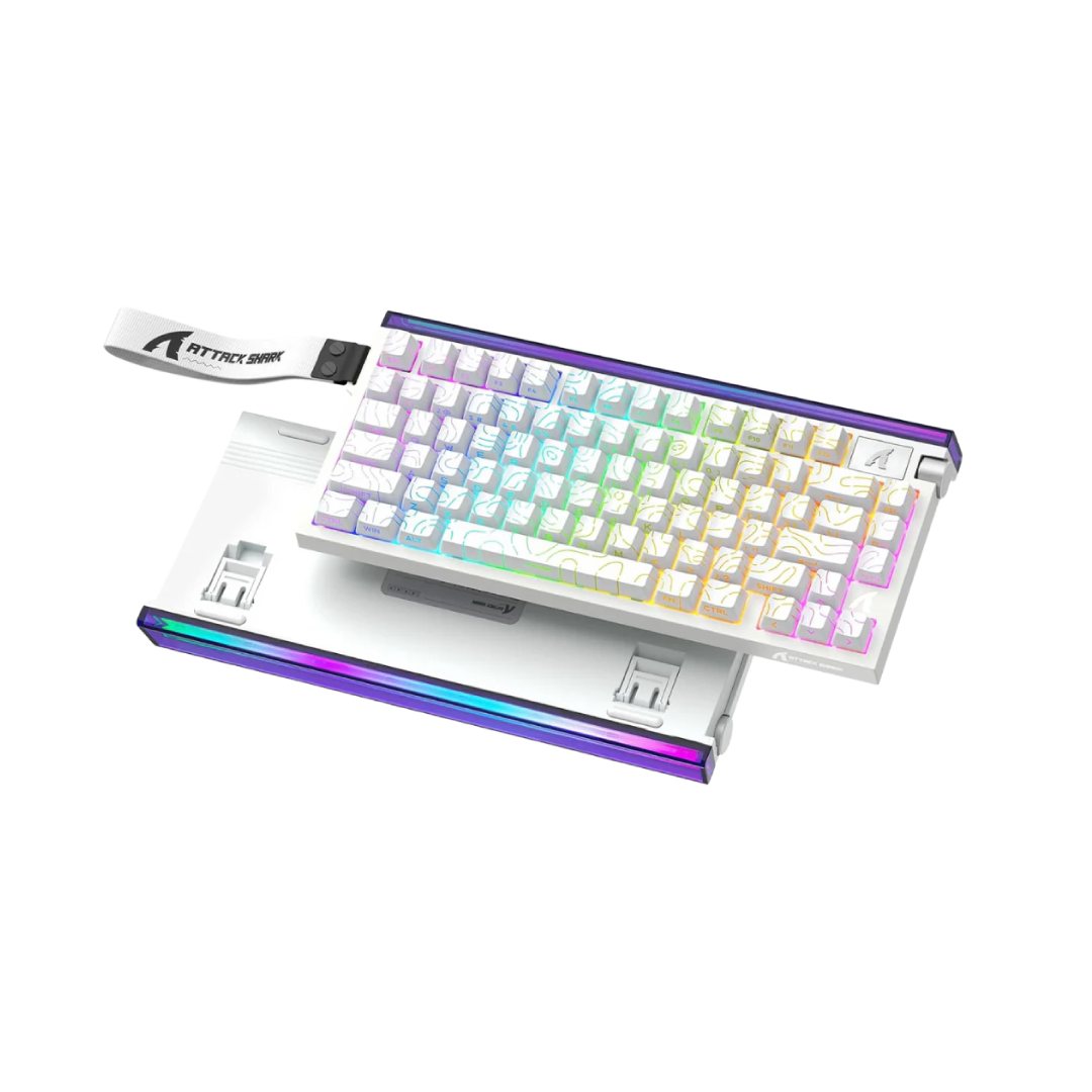 ATTACK SHARK R85 HE White Contour Line – 75% Hall Effect Magnetic Gaming Keyboard 1