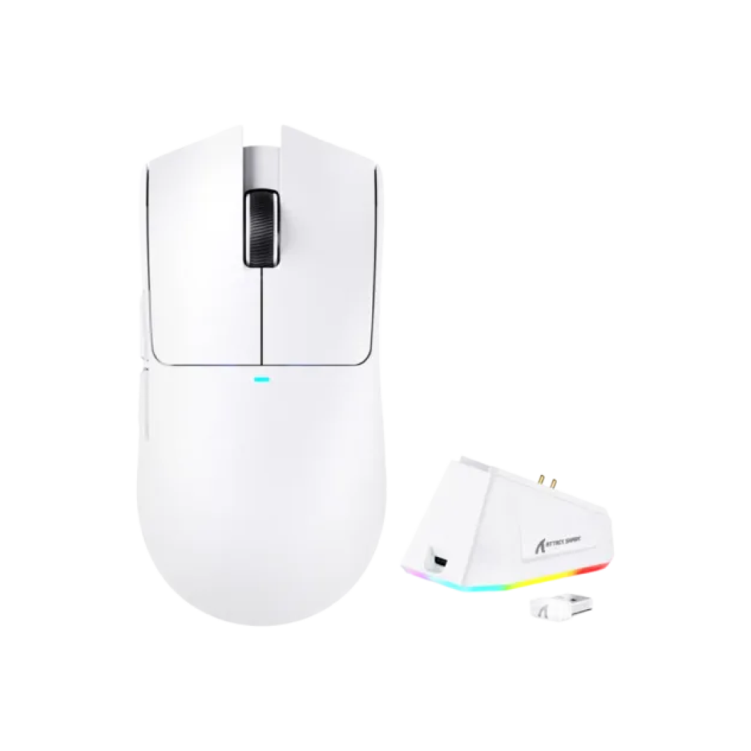 ATTACK SHARK X11 White – Tri-Mode Wireless Gaming Mouse with Charging Dock 3