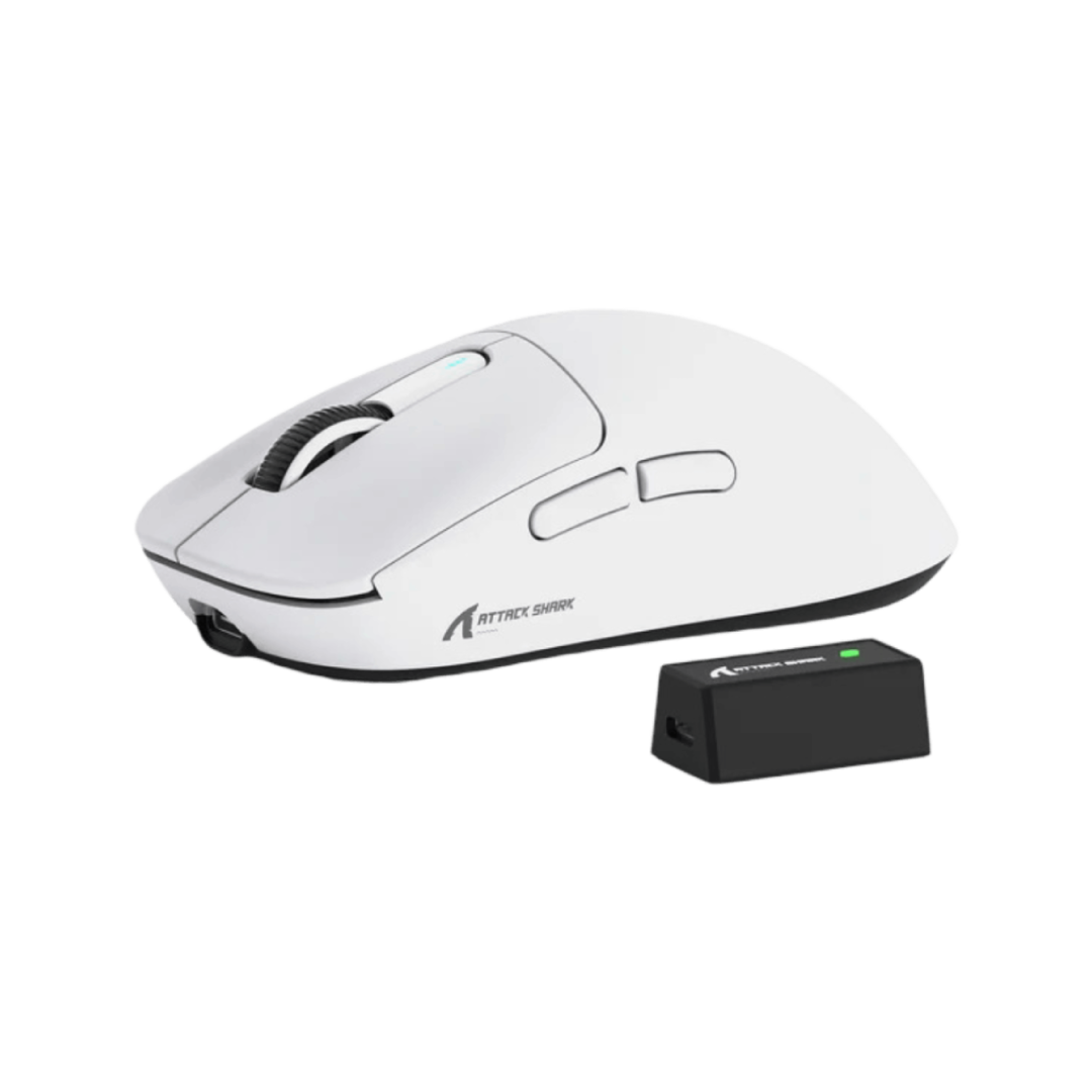 ATTACK SHARK X3 Pro White – Ultra-Light Tri-Mode Wireless Gaming Mouse 1